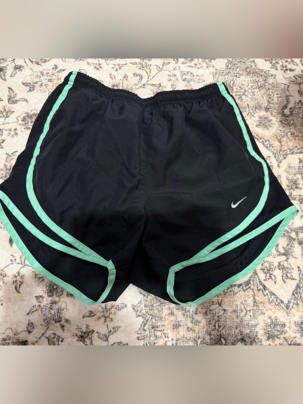 Nike Women’s Black Athletic Shorts with Mint Trim